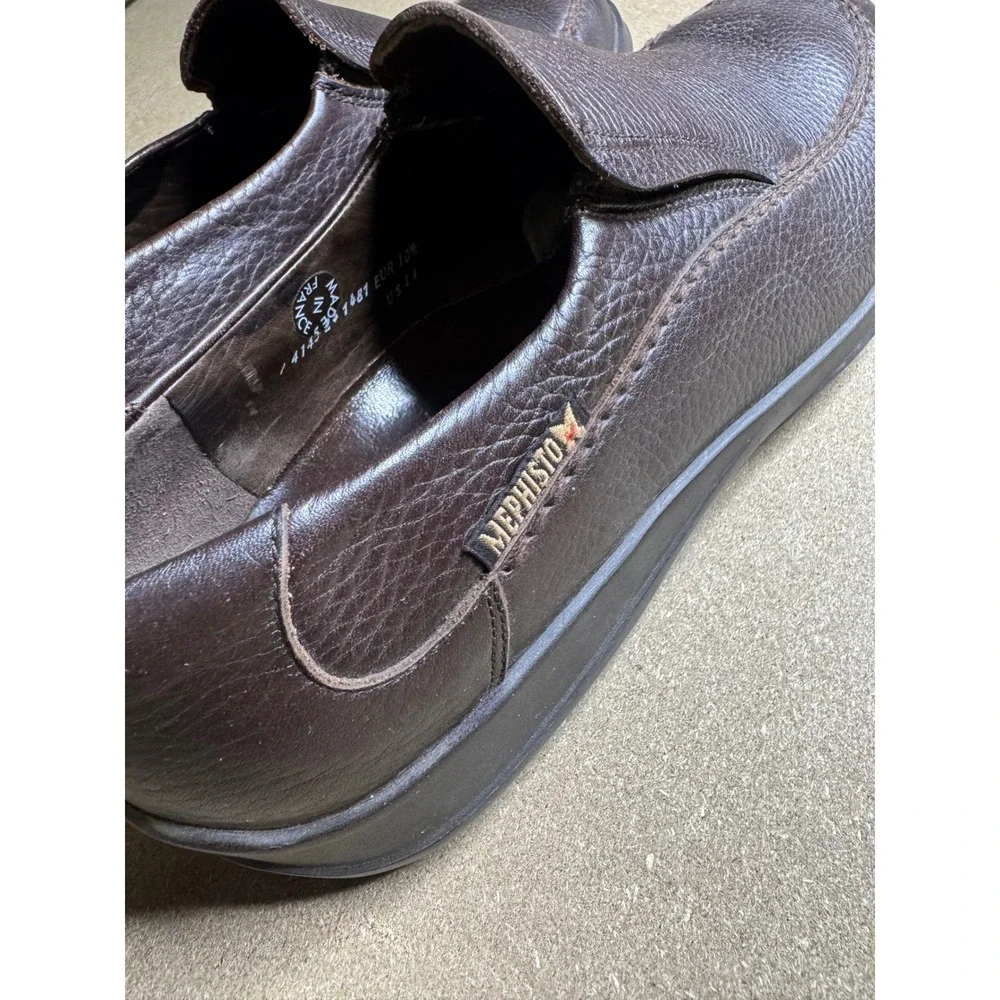 Mephisto Mens Brown Leather Slip On Loafers Walking Shoes Made in France Size 11